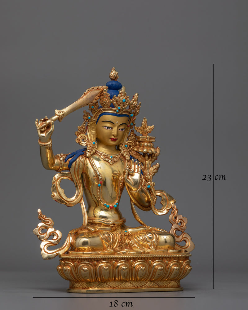 Manjushri Handmade 23cm Statue | Beacon of Wisdom