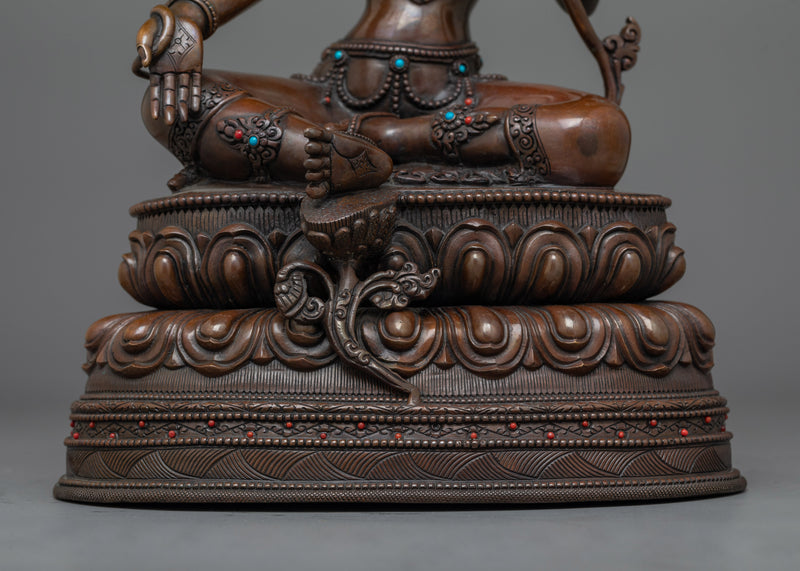 Green Tara Handcrafted Dark Oxidized Statue | Embodiment of Compassion