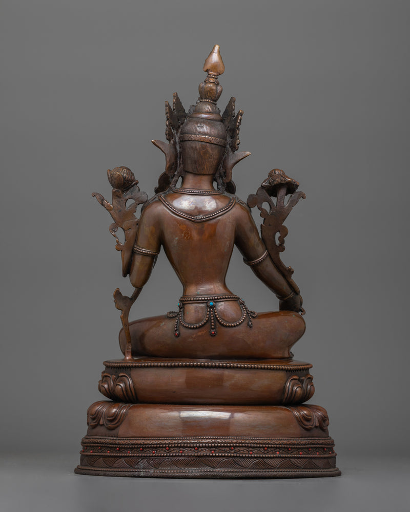 Green Tara Handcrafted Dark Oxidized Statue | Embodiment of Compassion