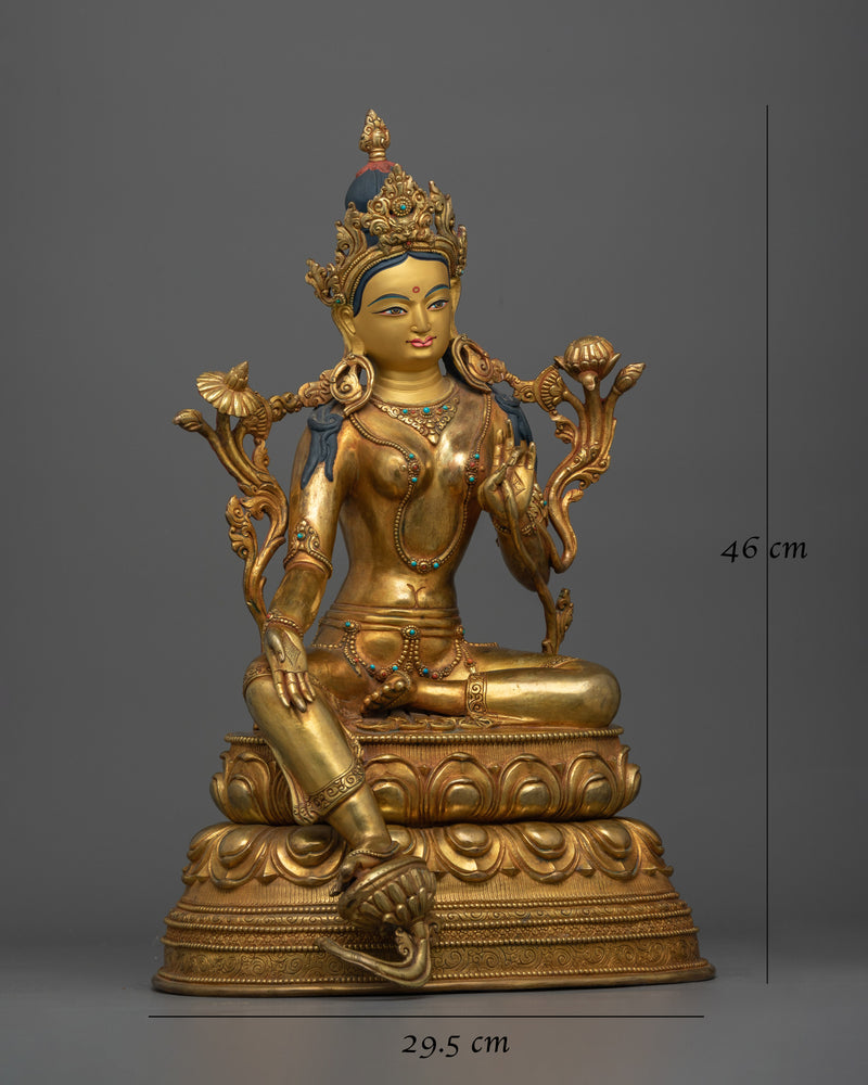 Green Tara a Graceful Handcrafted Statue | Embodiment of Compassion