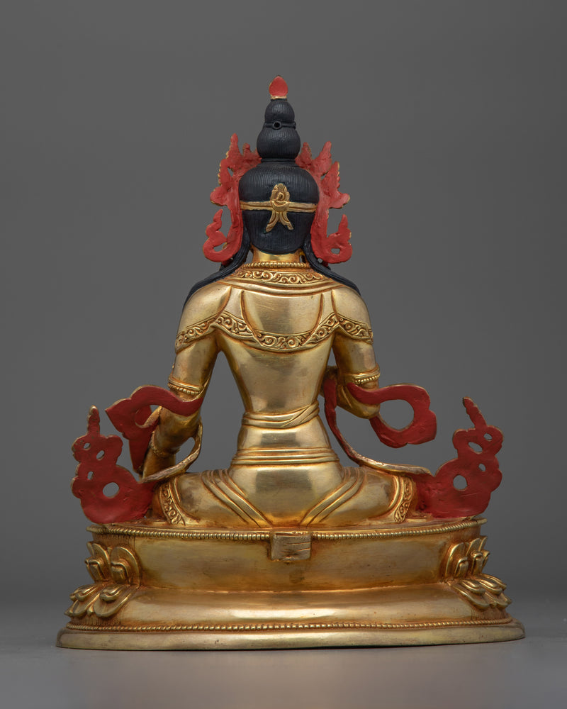 Kshitagarbha Handmade Gold Gilded Statue | Embodiment of Compassion