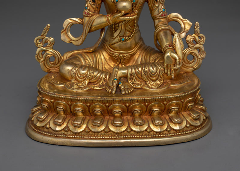 Kshitagarbha Handmade Gold Gilded Statue | Embodiment of Compassion