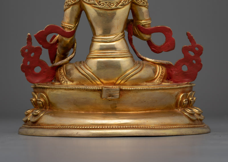 Kshitagarbha Handmade Gold Gilded Statue | Embodiment of Compassion