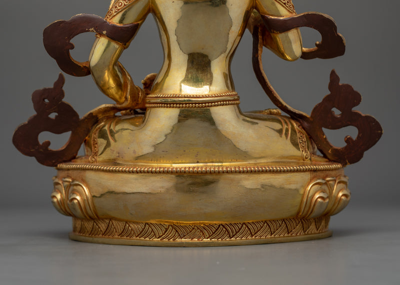 Vajrasattva Handcrafted 34cm Gold Gilded Statue | Deity of Purification