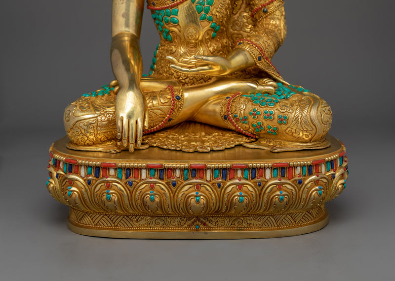 Handmade Shakyamuni Buddha Gold Gilded Statue | Masterpiece of Enlightenment