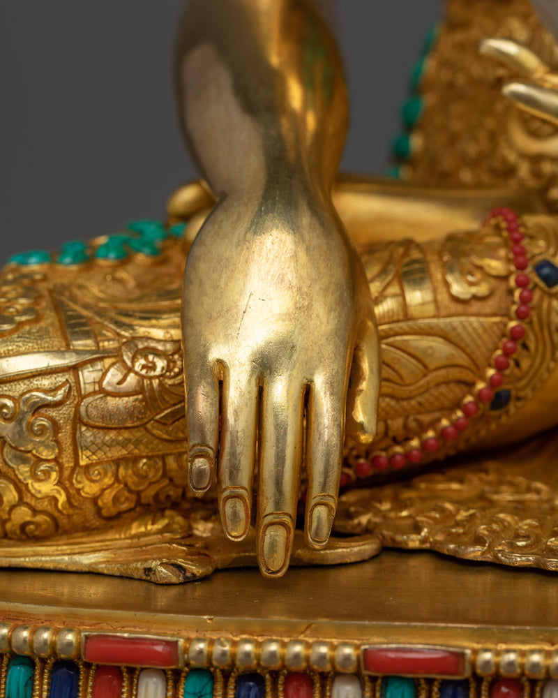 Handmade Shakyamuni Buddha Gold Gilded Statue | Masterpiece of Enlightenment