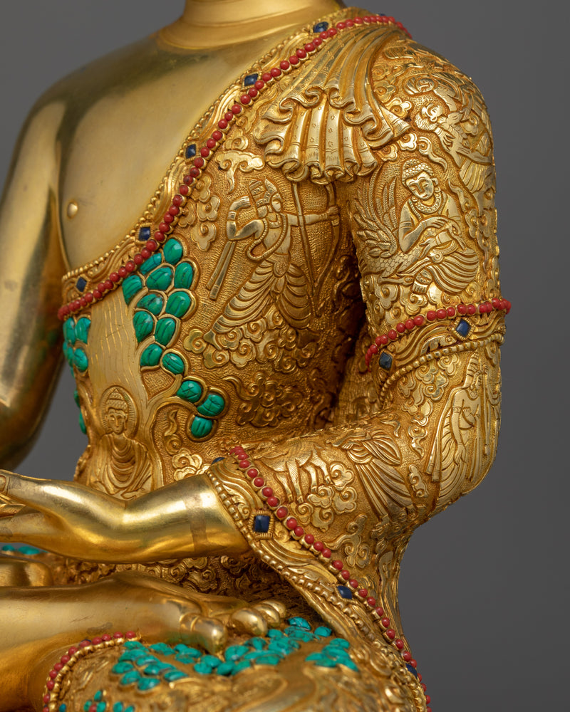 Handmade Shakyamuni Buddha Gold Gilded Statue | Masterpiece of Enlightenment