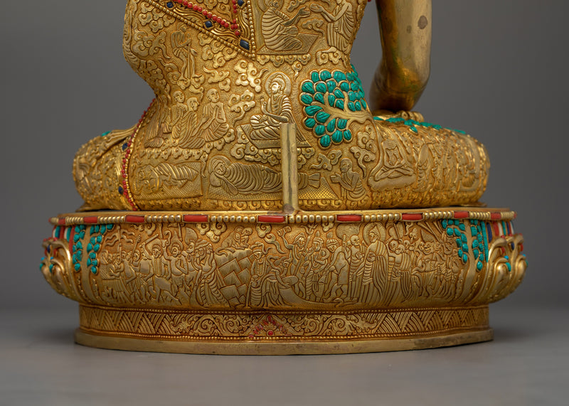 Handmade Shakyamuni Buddha Gold Gilded Statue | Masterpiece of Enlightenment