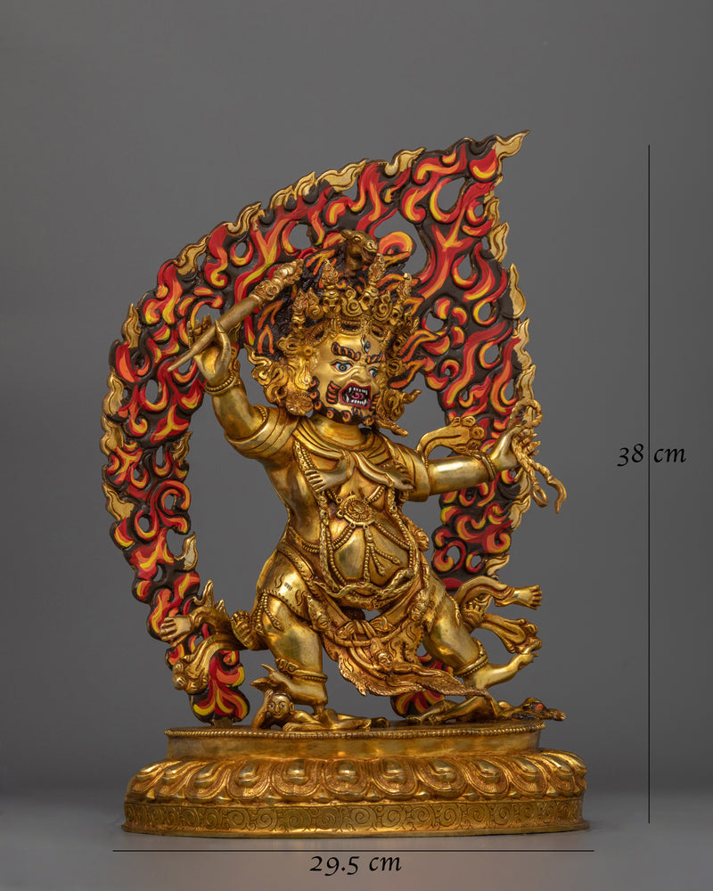 Handmade Hayagriva Gold Gilded Statue | Embodiment of Wrathful Compassion