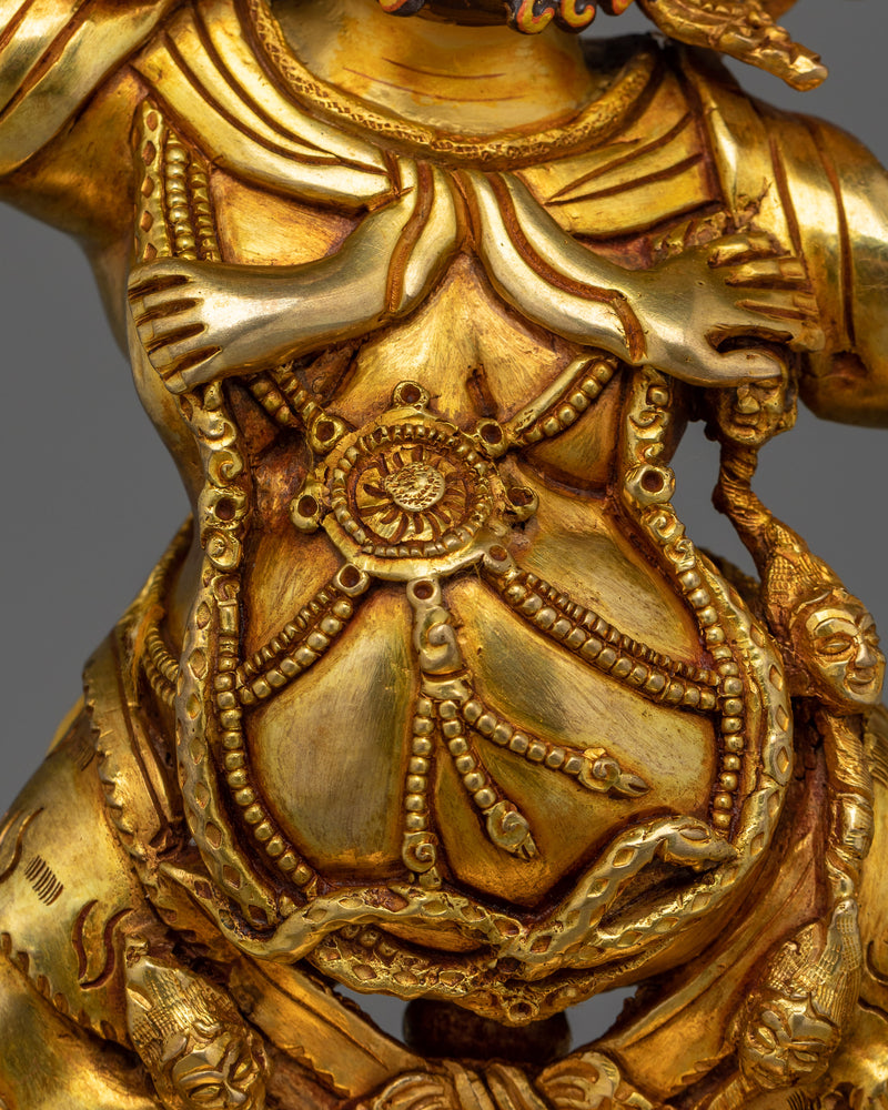 Handmade Hayagriva Gold Gilded Statue | Embodiment of Wrathful Compassion