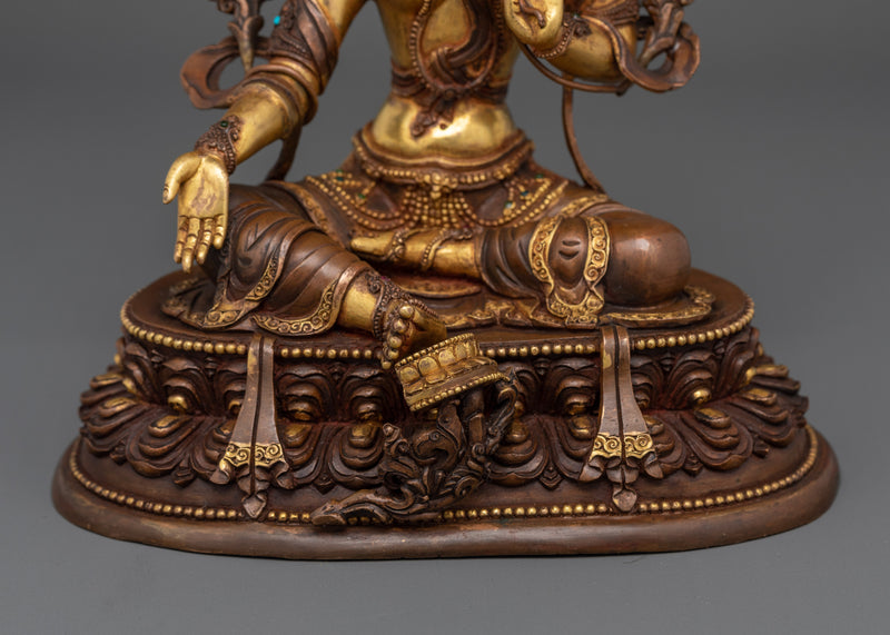 Green Tara Handmade Oxidized Statue | Embodiment of Compassion