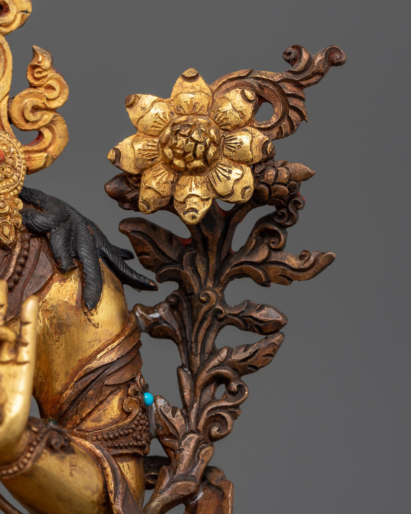 Green Tara Handmade Oxidized Statue | Embodiment of Compassion