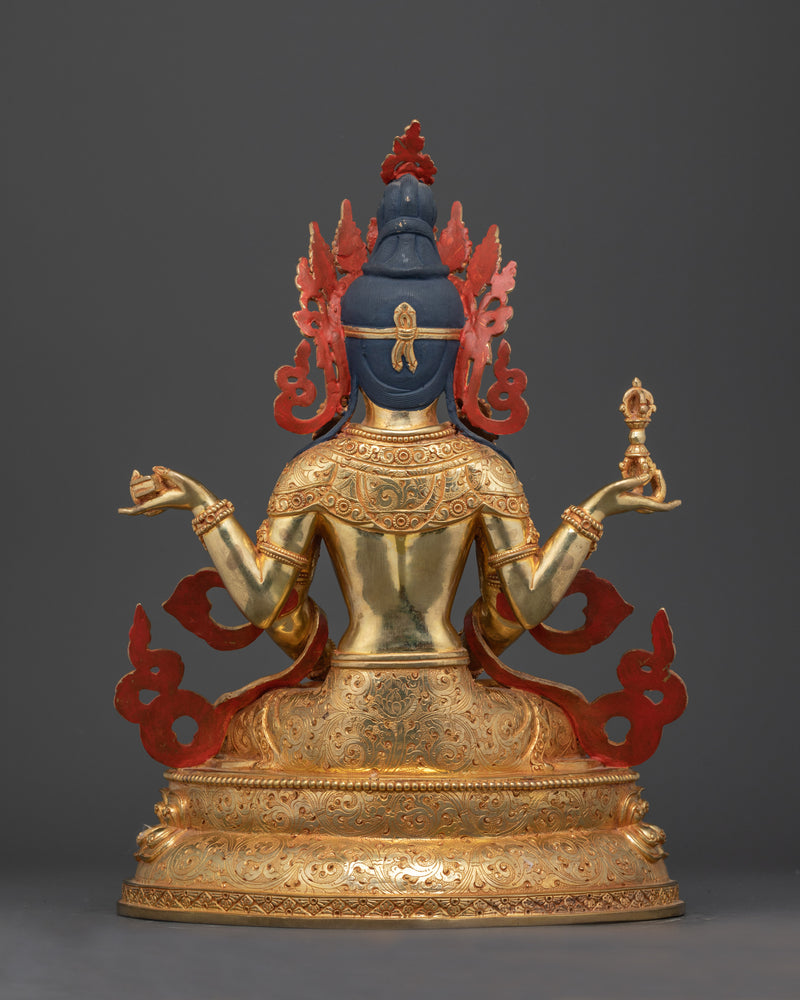 Prajna Paramita Handmade Gold Gilded Statue | Embodiment of Transcendent Wisdom