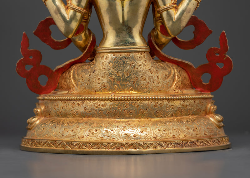 Prajna Paramita Handmade Gold Gilded Statue | Embodiment of Transcendent Wisdom