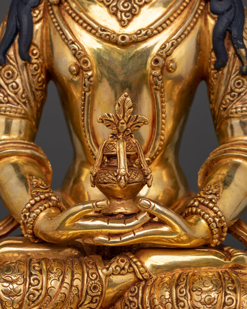 Amitayus Handmade Gold Gilded Statue | Buddha of Infinite Life