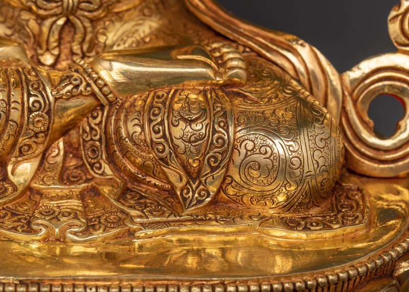 Manjushri Handmade Gold Gilded Statue | Embodiment of Wisdom