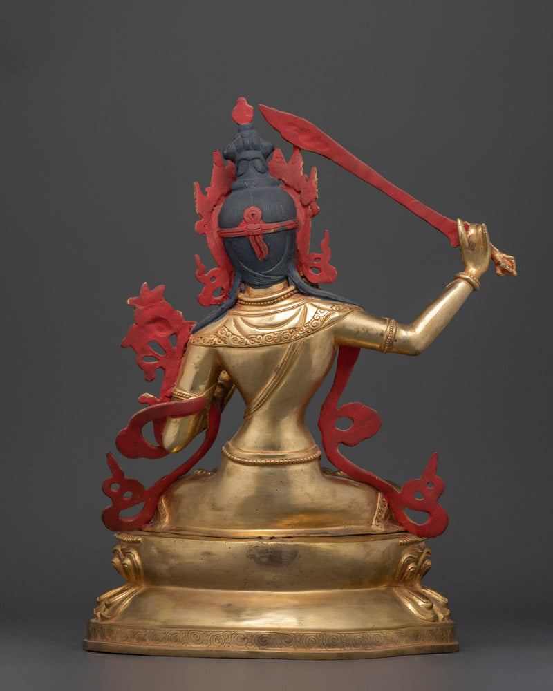 Nepalese Handcrafted Manjushri Deity Statue | Embodiment of Wisdom