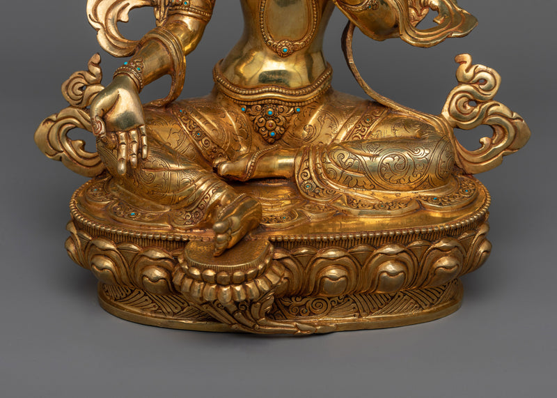 Green Tara Active Compassion Goddess Statue | Embodiment of Mercy