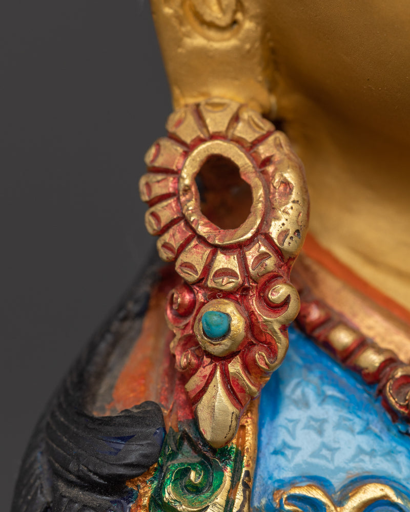 Guru Rinpoche Colored Handmade 26cm Statue | Beacon of Spiritual Power