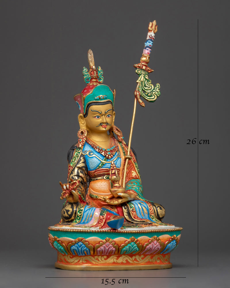 Guru Rinpoche Colored Handmade 26cm Statue | Beacon of Spiritual Power