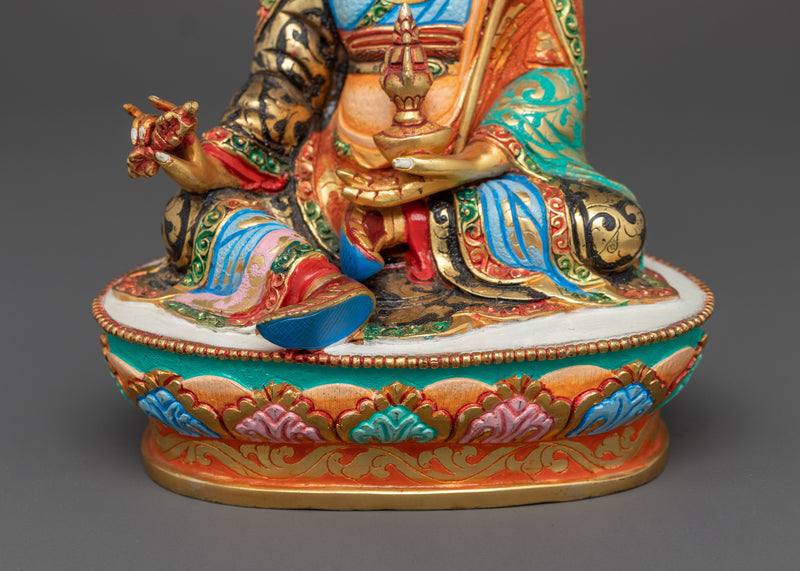 Guru Rinpoche Colored Handmade 26cm Statue | Beacon of Spiritual Power