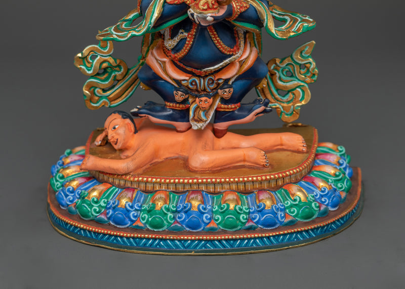 Shakya Mahakala Colored Handmade 25cm Statue | Protector of Wisdom