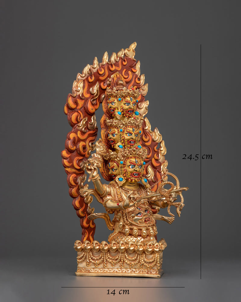 Rahula Handmade Gold Gilded Statue | Embodiment of Guardian Power