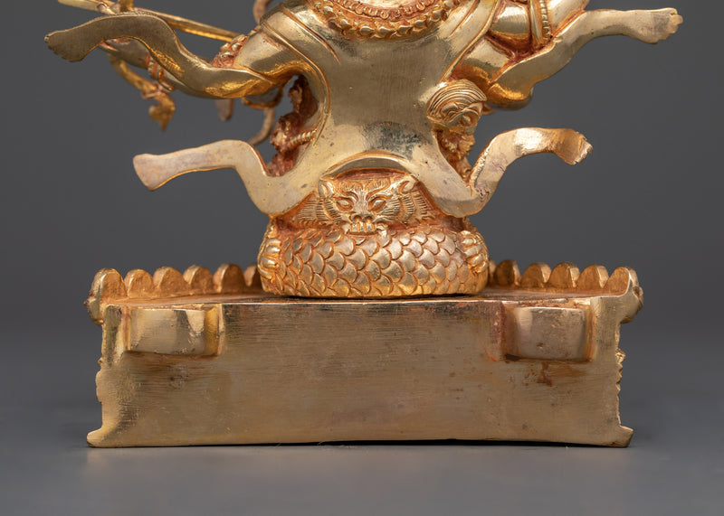 Rahula Handmade Gold Gilded Statue | Embodiment of Guardian Power