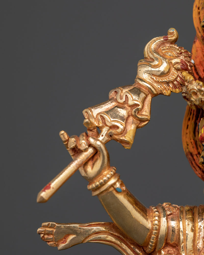 Rahula Handmade Gold Gilded Statue | Embodiment of Guardian Power