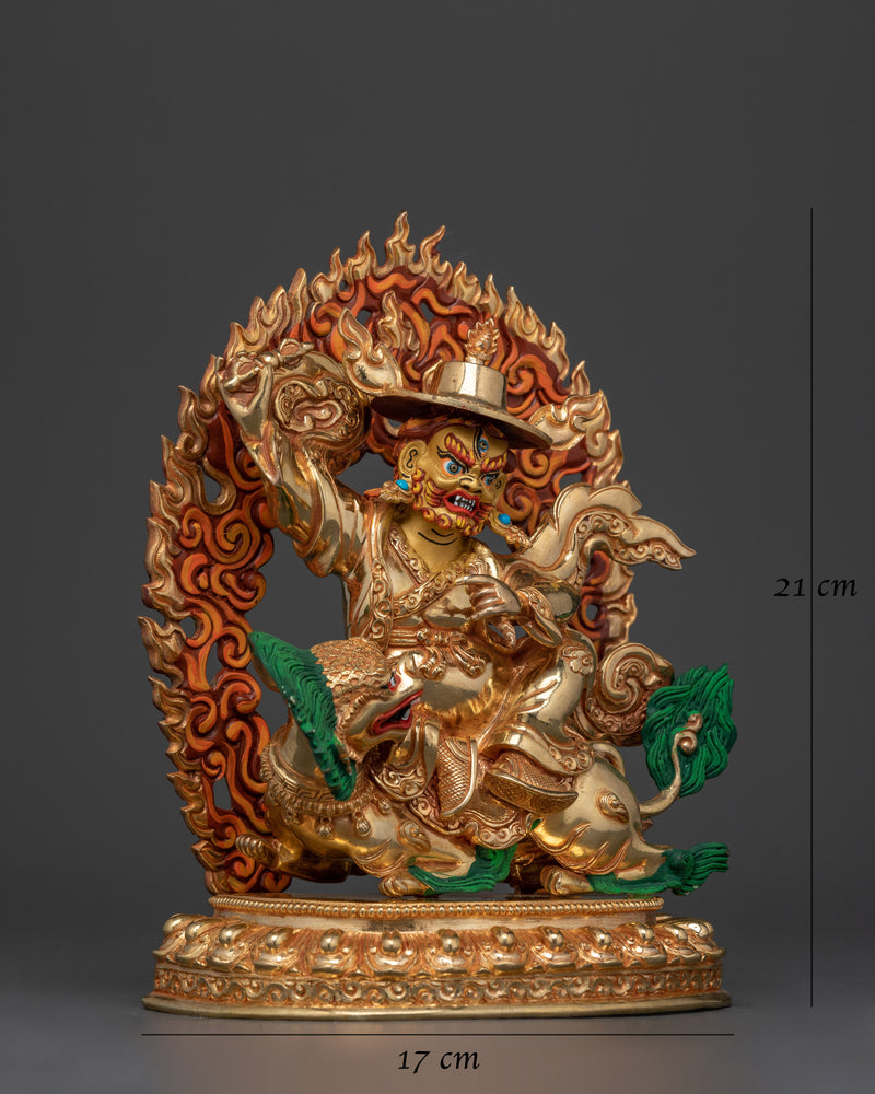 Dorje Legpa Handmade Gold Gilded Statue | Guardian of Dharma