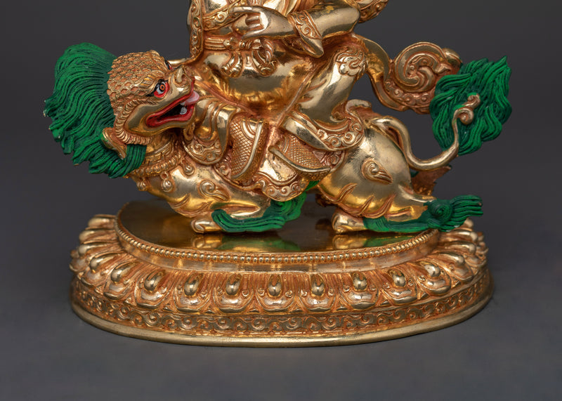 Dorje Legpa Handmade Gold Gilded Statue | Guardian of Dharma