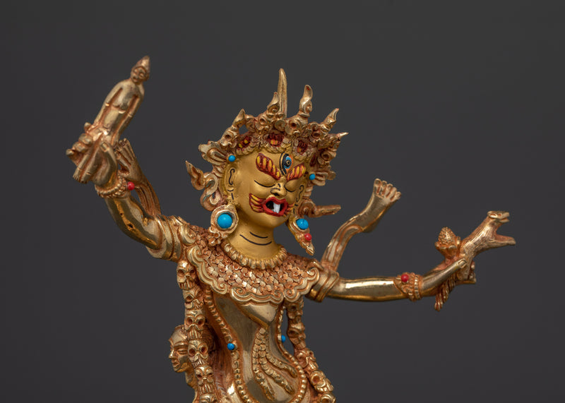 Ekajati Handmade Gold Gilded Statue | Protector of the Secret Mantras