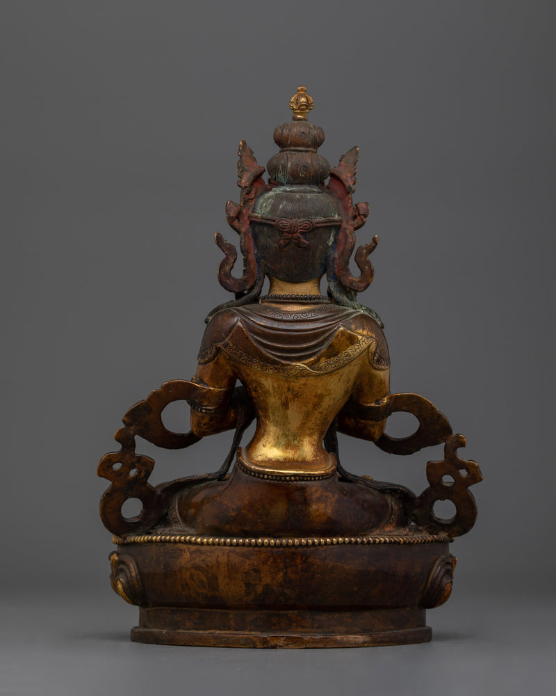 Vajradhara Oxidized Antique Touch Statue | Embodiment of Primordial Wisdom