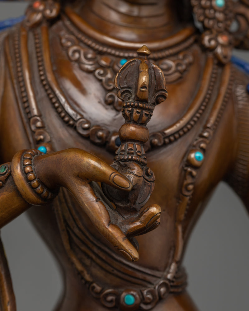 Vajrasattva Hand Carved Oxidized Statue | Embodiment of Purity