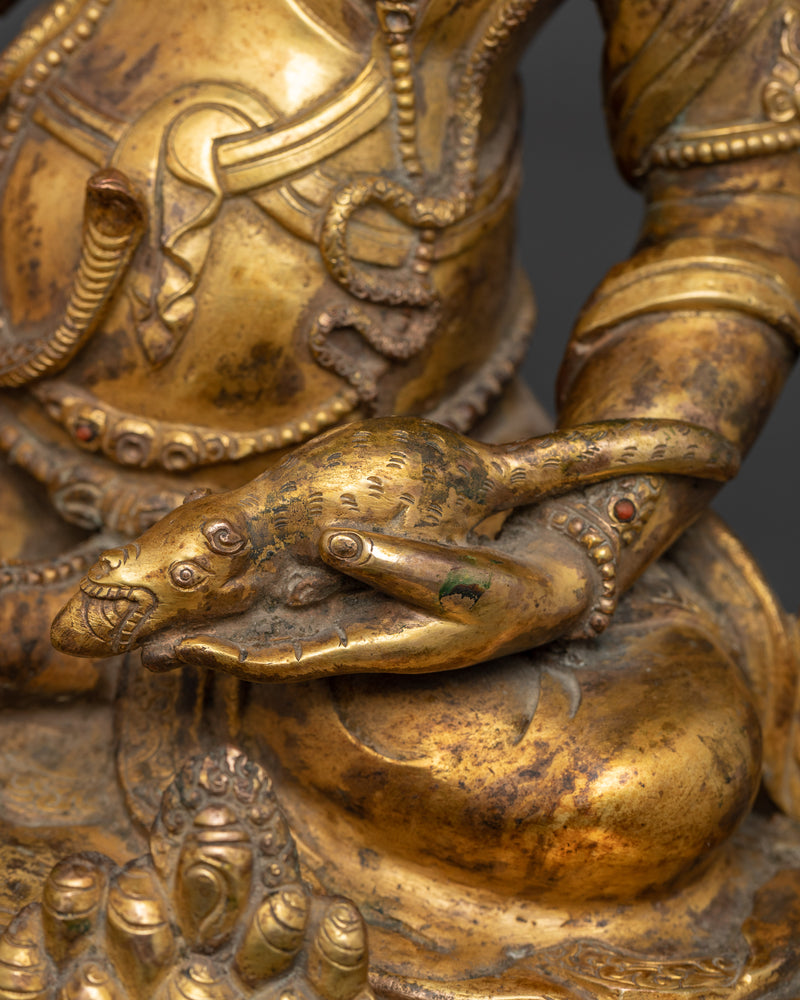 Dzambhala Hand Carved Jewels Deity Statue | Embodiment of Wealth