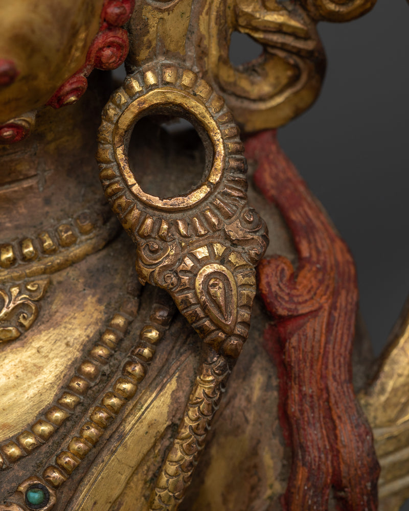 Dzambhala Hand Carved Jewels Deity Statue | Embodiment of Wealth