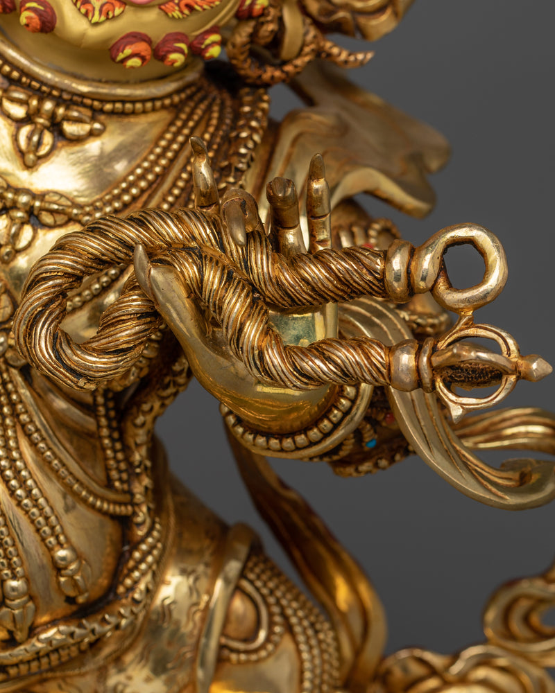 Vajrapani Handmade Gold Gilded Statue | Embodiment of Power to Overcome