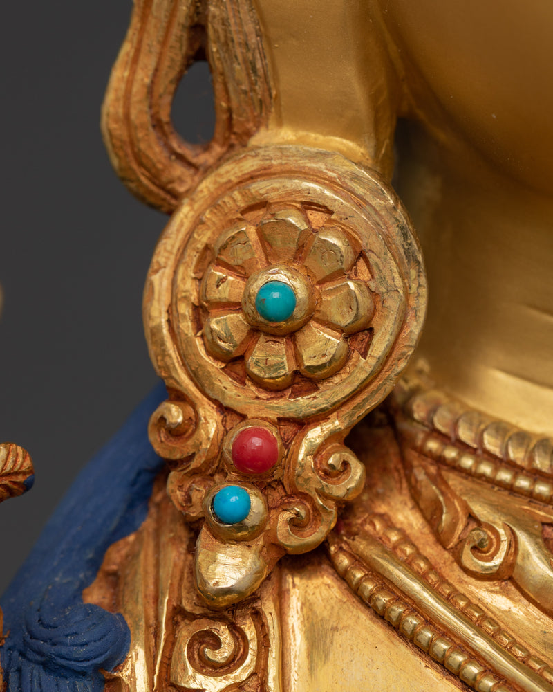 White Tara Hand Carved Gold Gilded Statue | Embodiment of Compassion and Longevity