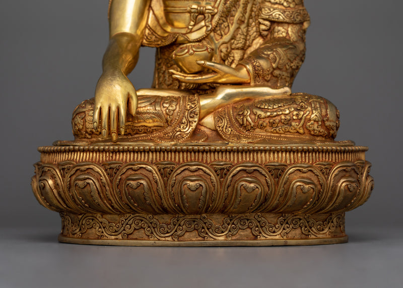 Handmade Shakyamuni Buddha Gold Gilded Statue | Embodiment of Enlightenment