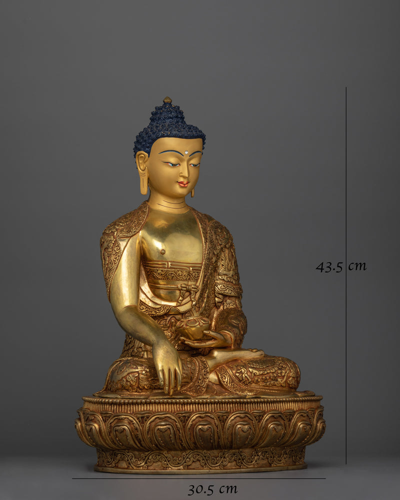 Handmade Shakyamuni Buddha Gold Gilded Statue | Embodiment of Enlightenment