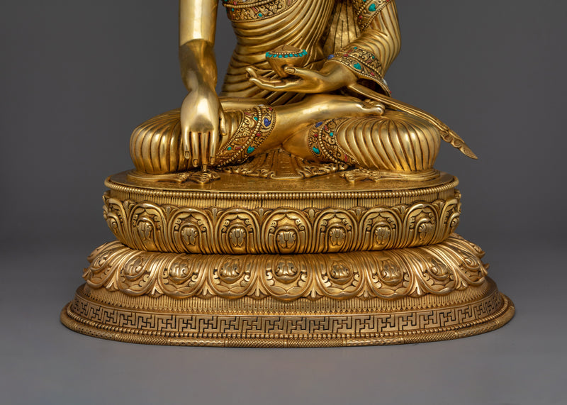 Handcrafted Shakyamuni Buddha Gold Gilded Statue | Embodiment of Enlightenment and Peace