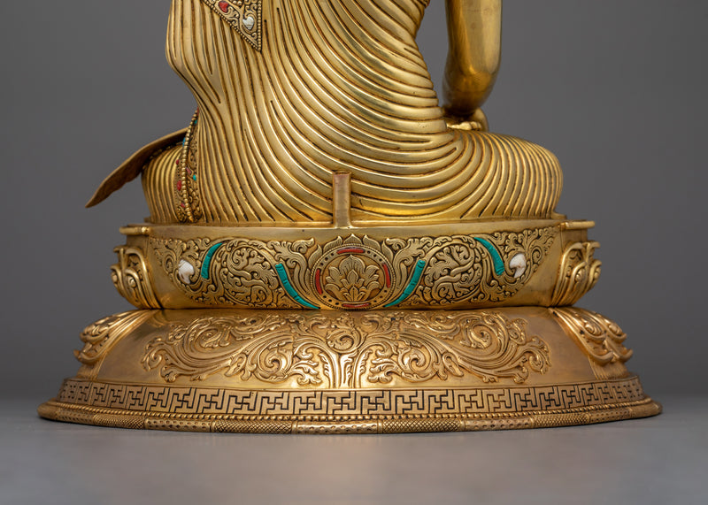 Handcrafted Shakyamuni Buddha Gold Gilded Statue | Embodiment of Enlightenment and Peace