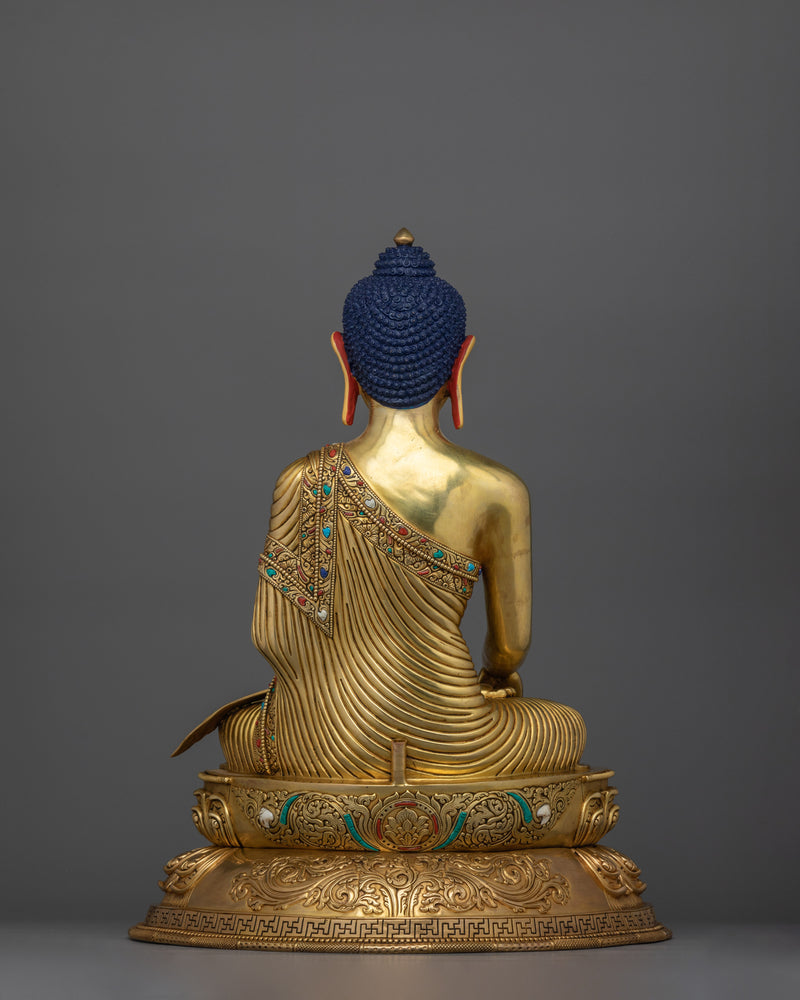 Handcrafted Shakyamuni Buddha Gold Gilded Statue | Embodiment of Enlightenment and Peace