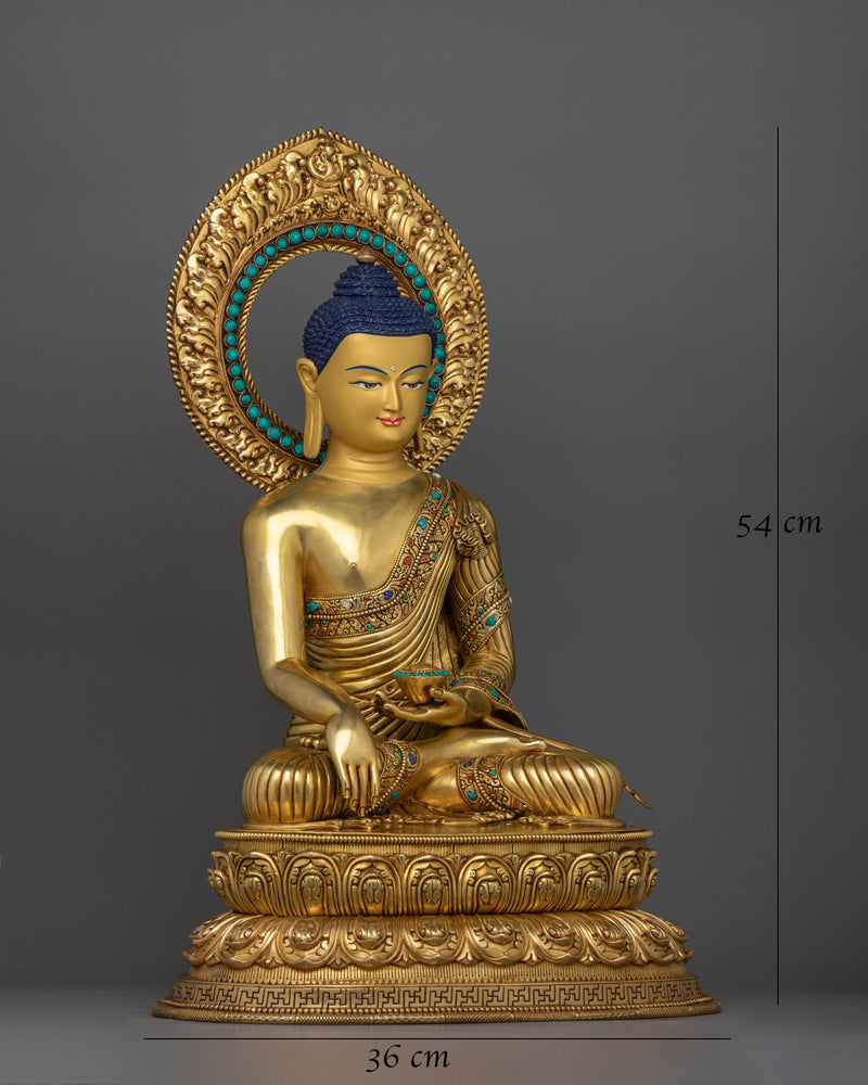 Handcrafted Shakyamuni Buddha Gold Gilded Statue | Embodiment of Enlightenment and Peace