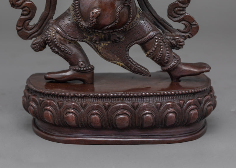 Vajrapani Hand-Carved Oxidized Statue | Embodiment of Power and Protection