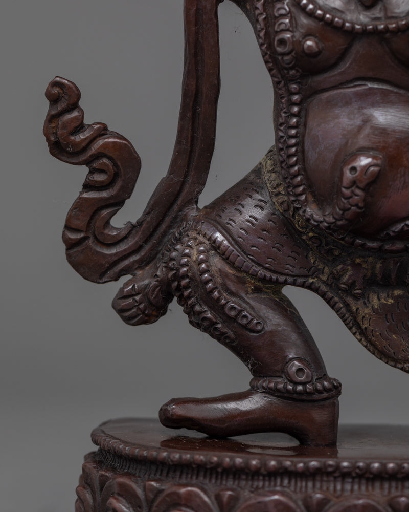 Vajrapani Hand-Carved Oxidized Statue | Embodiment of Power and Protection