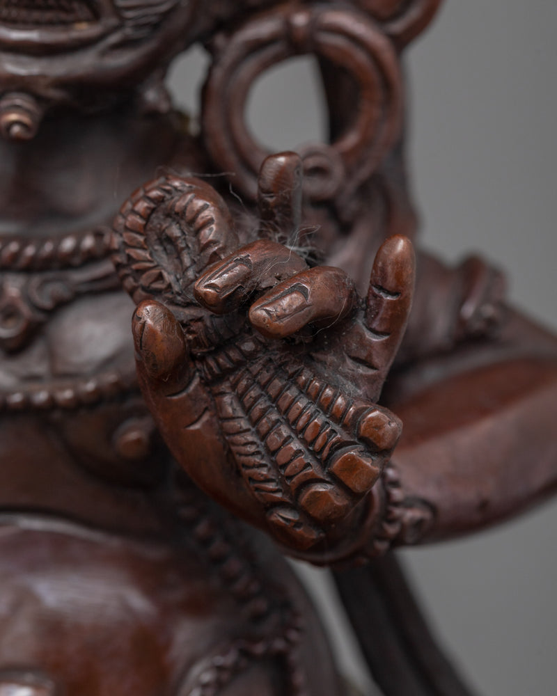 Vajrapani Hand-Carved Oxidized Statue | Embodiment of Power and Protection