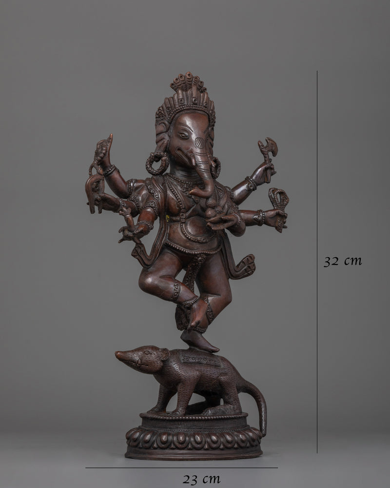 Six-Arms Ganesh Handmade Statue | Embodiment of Wisdom and Prosperity