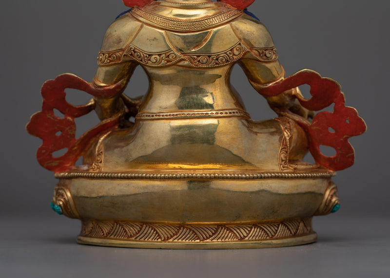 Handcrafted Jewels Deity Dzambhala Statue | Embodiment of Wealth and Compassion