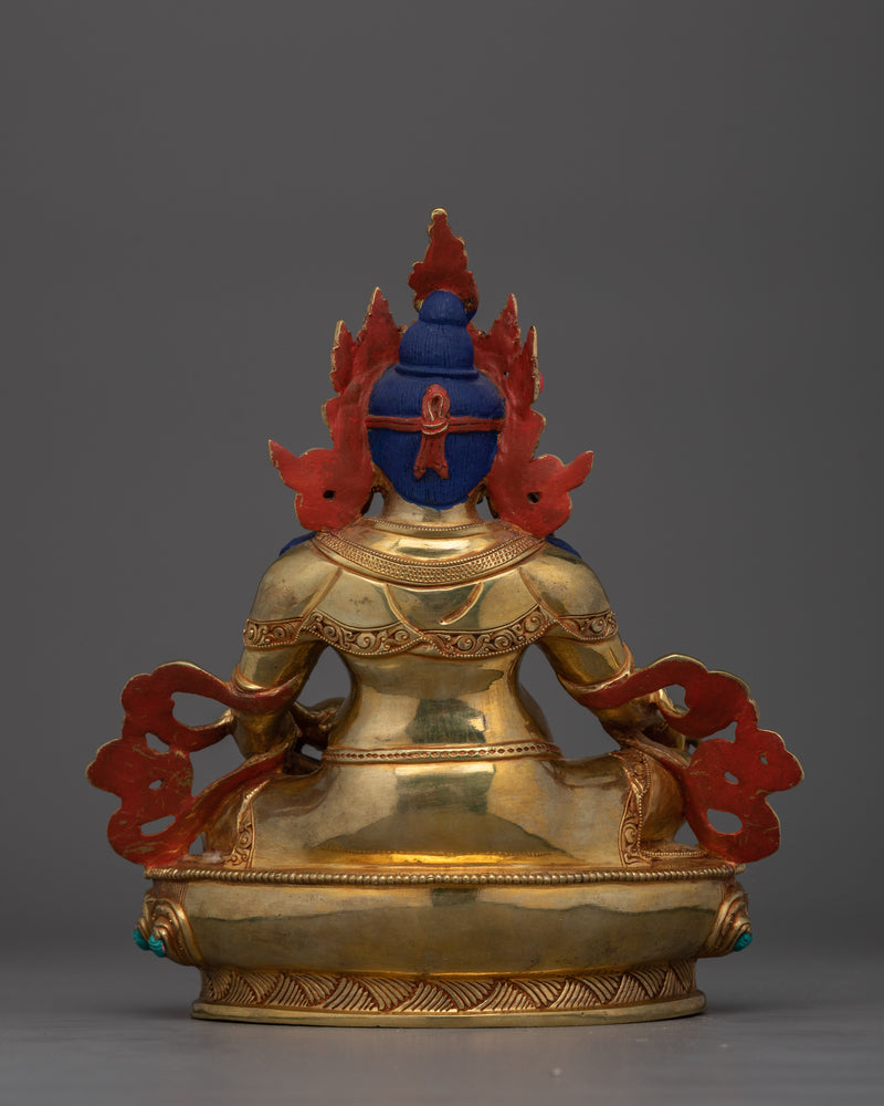 Handcrafted Jewels Deity Dzambhala Statue | Embodiment of Wealth and Compassion